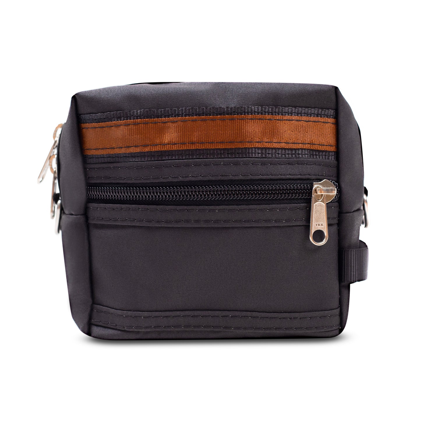 Back of Small Black Canvas Kit Bag.