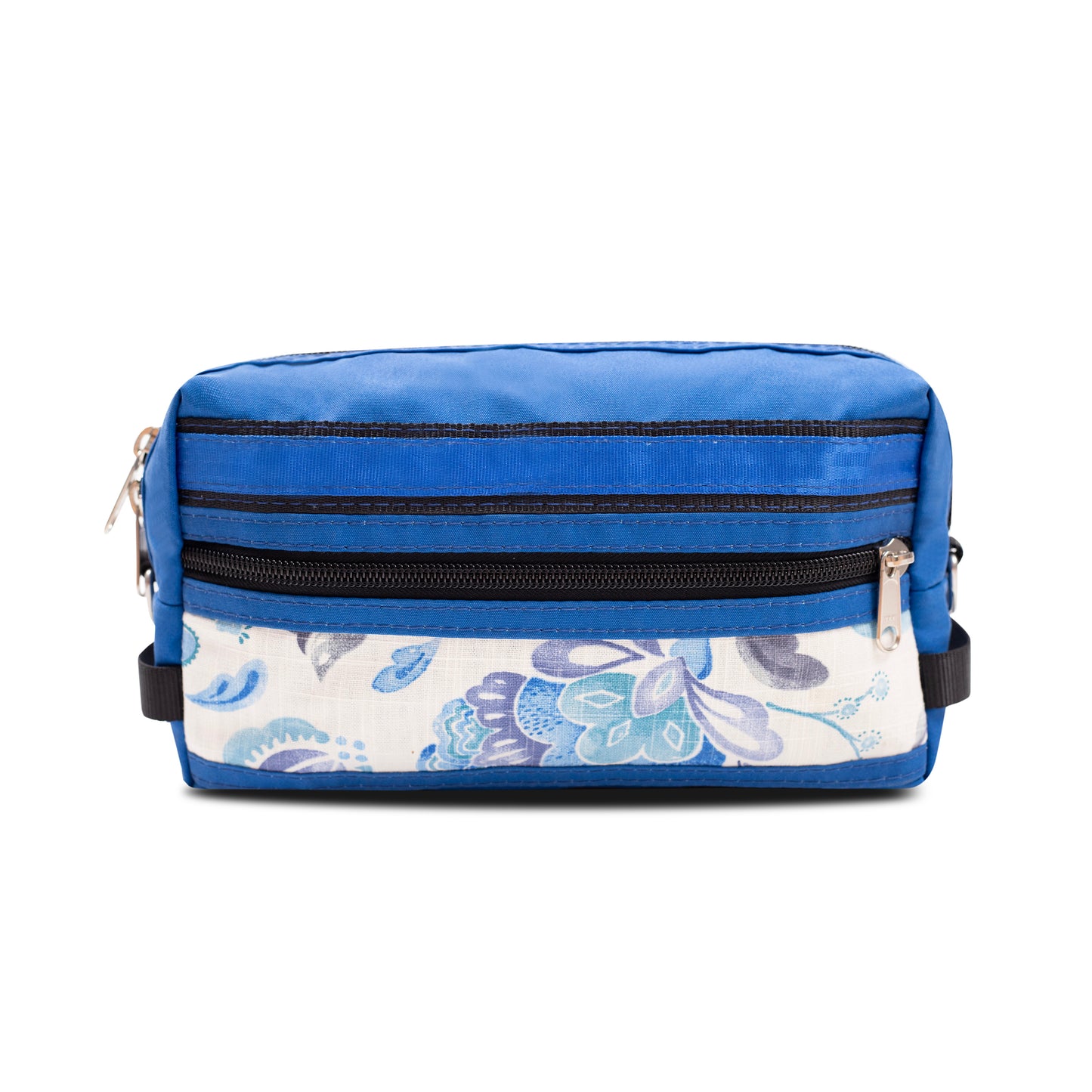 Large Blue Canvas Kit Bag with limited edition printed fabric.